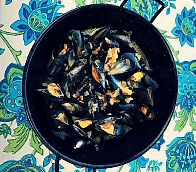 Mejillones a la cerveza negra