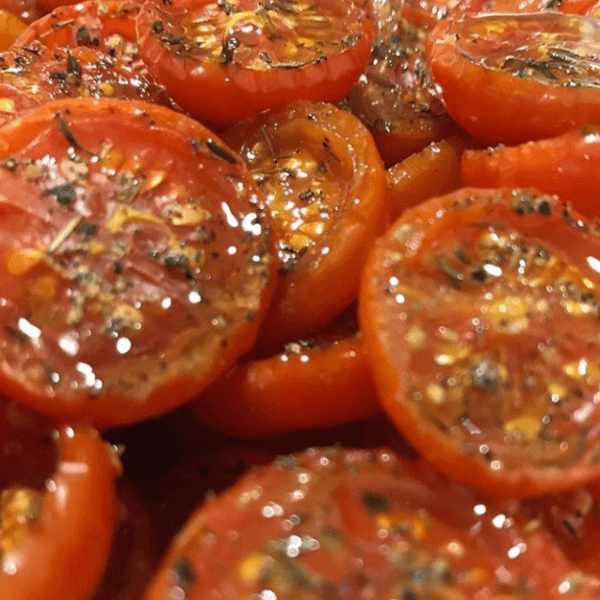 Tomates cherry confitados al horno