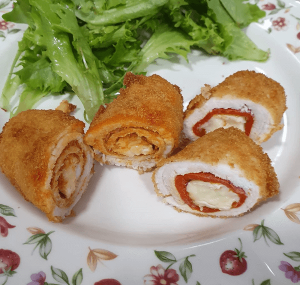 Rollitos de pollo rellenos