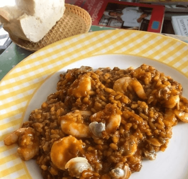 Arroz con gambas