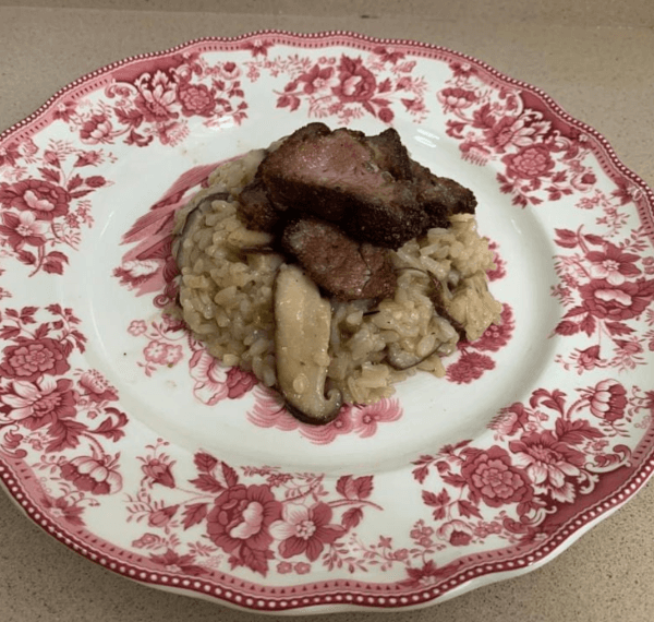 Risotto de shitake con pluma ibérica