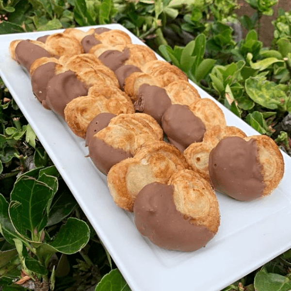 palmeritas con chocolate praliné foto destacada