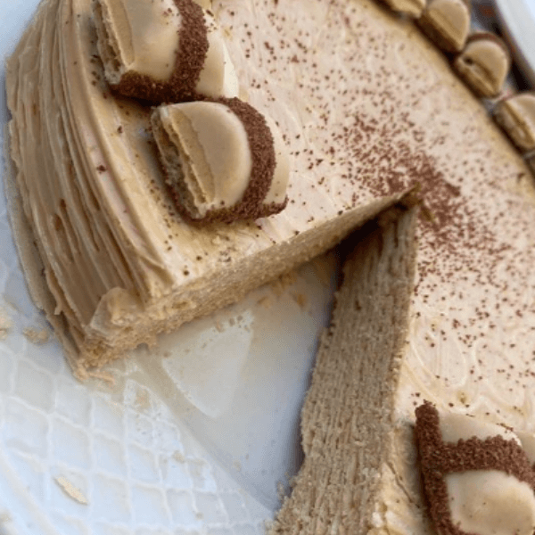 Tarta de obleas y crema de avellanas imagen de galería